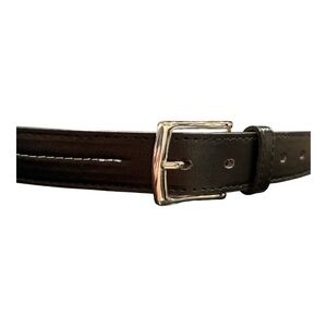 Lebra Men’s Genuine Leather Belt Black XL 42–44 with Silver Buckle NWT SAR